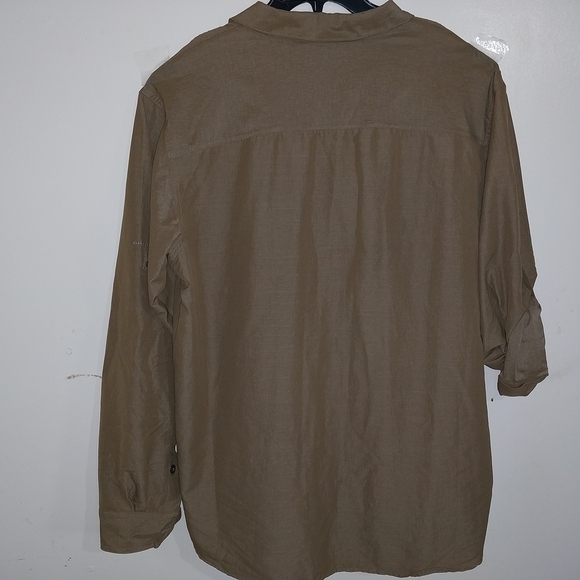 COLUMBIA Size L Tan Elegant Formal Shirt Blouse - Picture 3 of 11